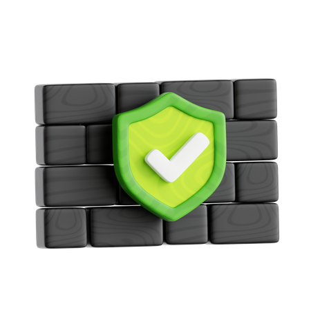 Fire Wall Protection Shield  3D Icon