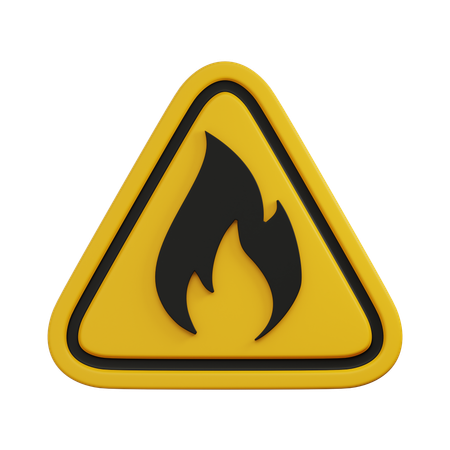 Fire warning sign  3D Icon