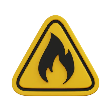 Fire warning sign  3D Icon