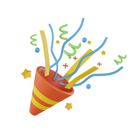 Firecracker Confetti  3D Icon