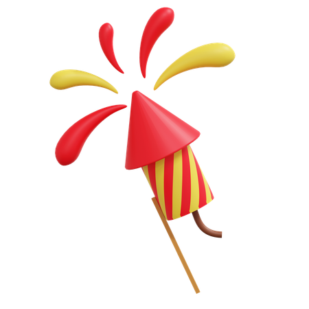 Firecracker Rocket  3D Icon