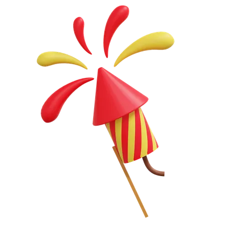 Firecracker Rocket  3D Icon