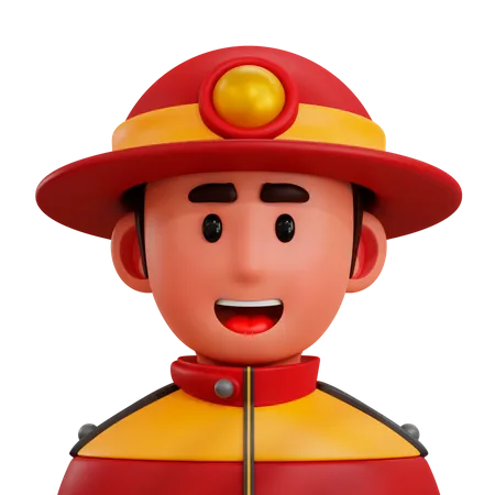 Firefighter  3D Icon