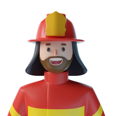 Firefighter  3D Illustration