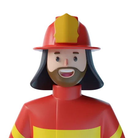 Firefighter  3D Illustration