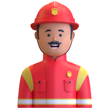 Firefighter  3D Illustration