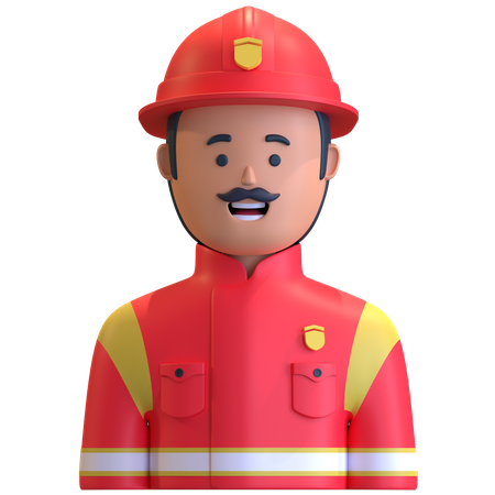 Firefighter  3D Illustration