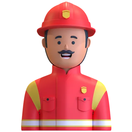 Firefighter 3D Illustration