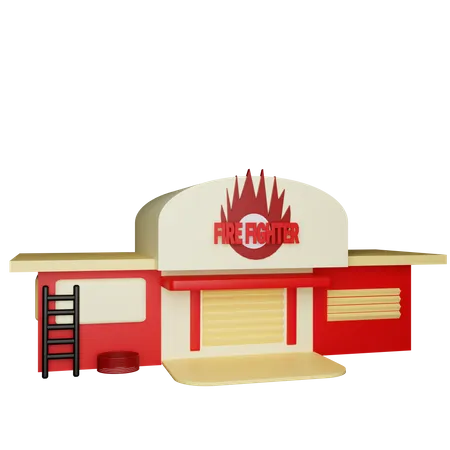 Firefighter Building  3D Icon