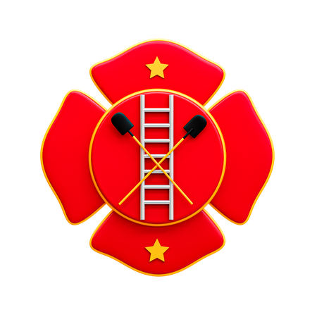Firefighter Badge 3D Illustration