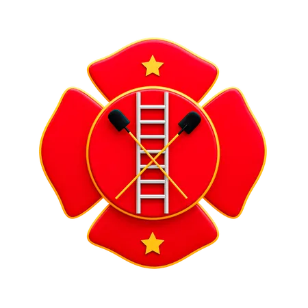 Firefighter Badge  3D Illustration