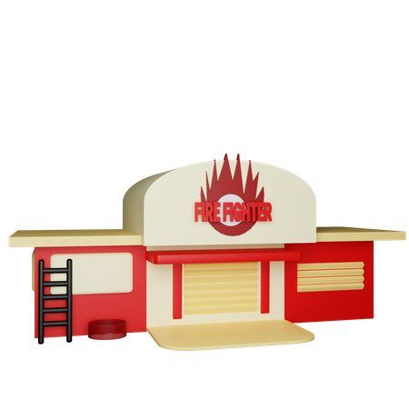 Firefighter Building  3D Icon