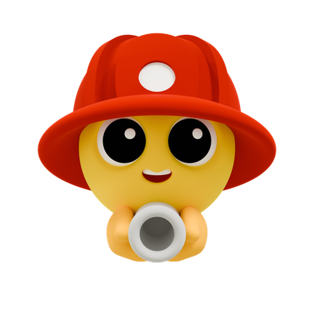 Firefighter Emoji Rescue With Hose  3D Icon
