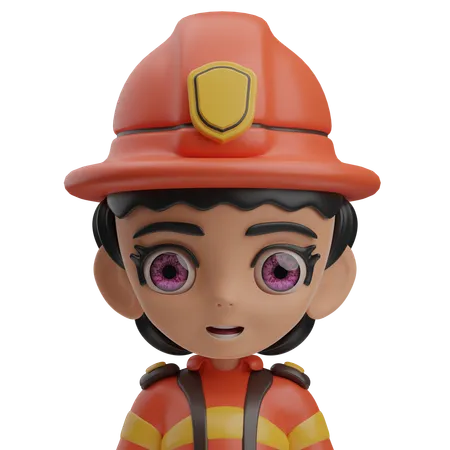 Firefighter Female  3D Icon