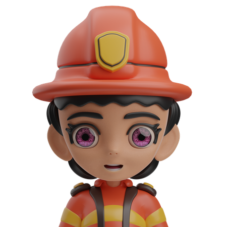 Firefighter Female  3D Icon