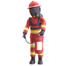 graphics of fireman holding extinguisher