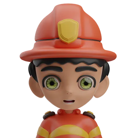 Firefighter Male  3D Icon