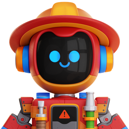 Firefighter Robot  3D Icon