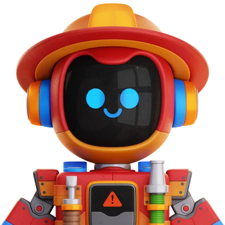 Firefighter Robot  3D Icon