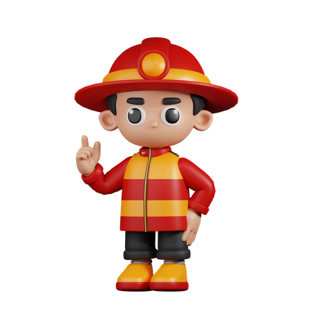 Fireman Giving Advise  3D Illustration