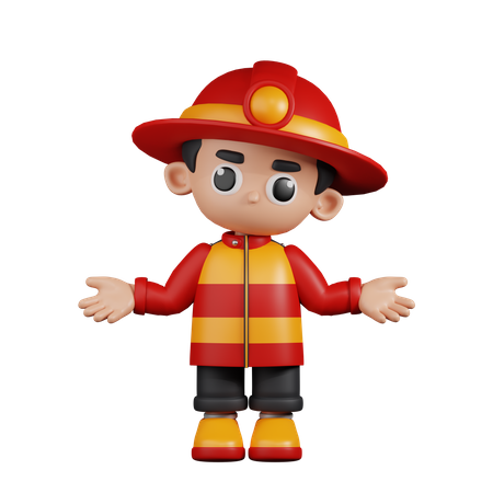 Fireman Has No Idea  3D Illustration