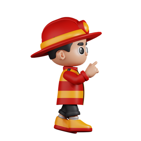 Fireman With Touch  3D Illustration