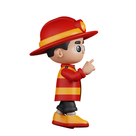 Fireman With Touch  3D Illustration