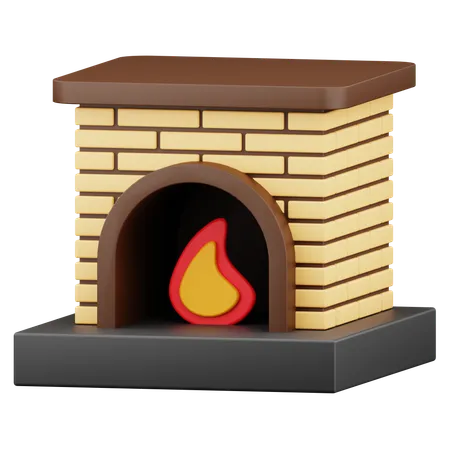 Fireplace 3 D Icon Illustration 3D Icon