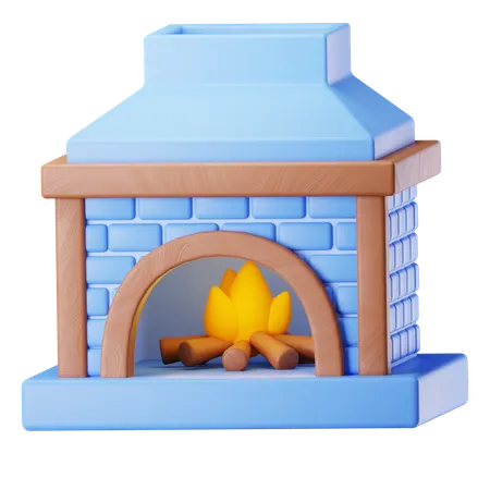 Fireplace 3 D Illustration 3D Icon