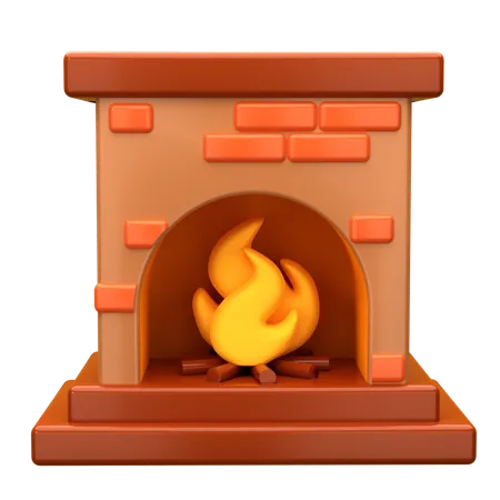 Fireplace 3 D Illustration Christmas 3 D Icon Pack 3D Icon