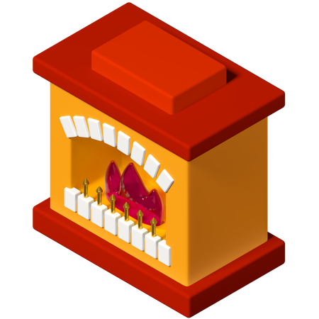 Fireplace 3D Illustration