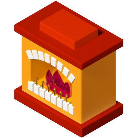 Fireplace  3D Illustration