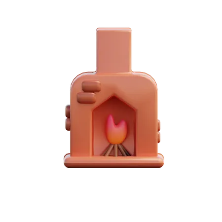 Fireplace  3D Illustration