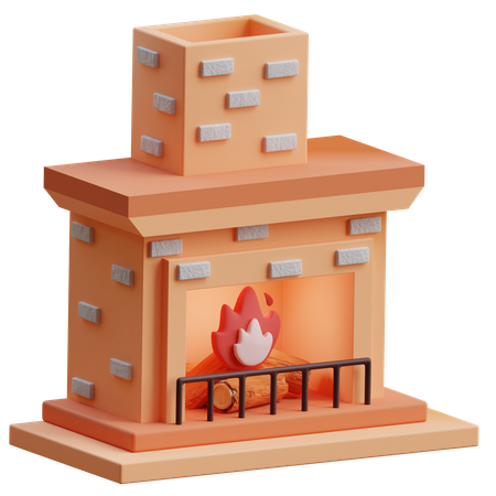 Fireplace 3D Illustration