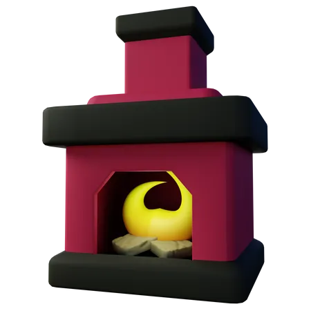 Fireplace 3 D Illustration 3D Icon