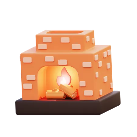 Fireplace  3D Icon