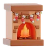 Fireplace With Socks Decoration