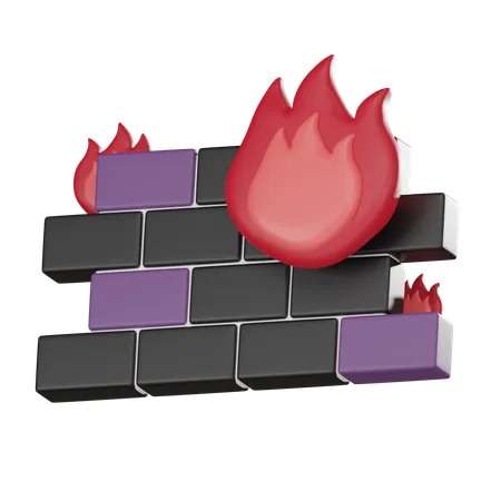 Cybersecurity Firewall Icon Symbolizing Digital Protection In Online World Enhance Your Web Security 3 D Render 3D Icon