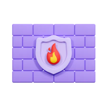 Firewall Illustration 3D Icon