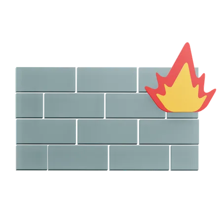 3 D Firewall Icon Illustration With Transparent Background 3D Icon
