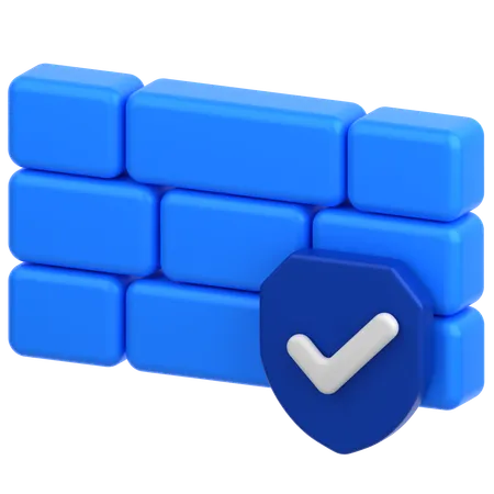 3 D Icon Of Secure Wall 3D Icon