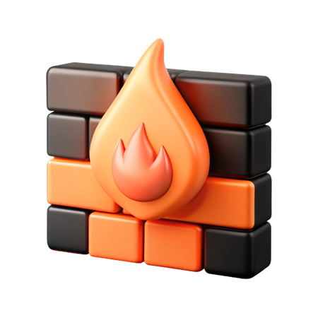 ファイアウォール  3D Icon