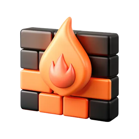 ファイアウォール  3D Icon