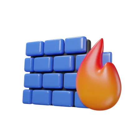 Firewall Icon 3 D Illustration 3D Icon