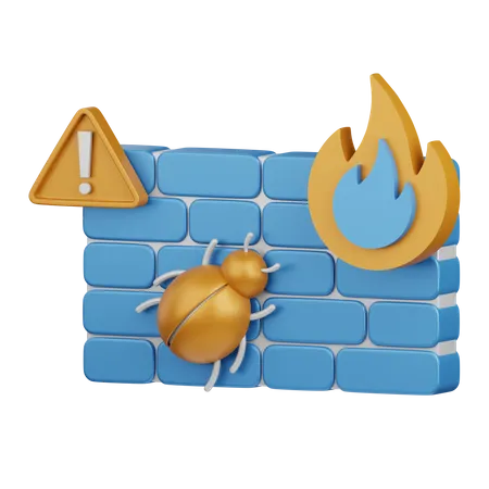 3 D Rendering Firewall Isolated Useful For Technology Programming Development Coding Software App Computing Server And Connection Design Element 3D Icon