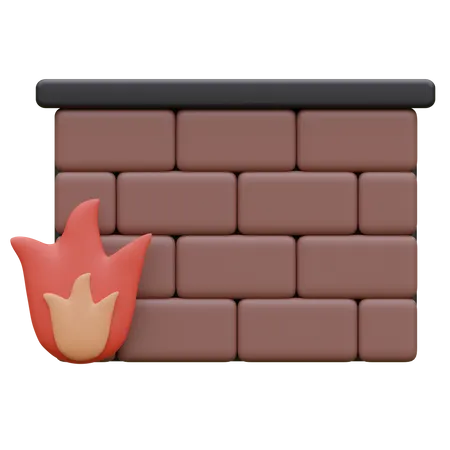 Cyber Security Firewall 3 D Illustration 3D Icon