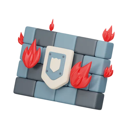 Firewall With Transparent Background 3D Icon