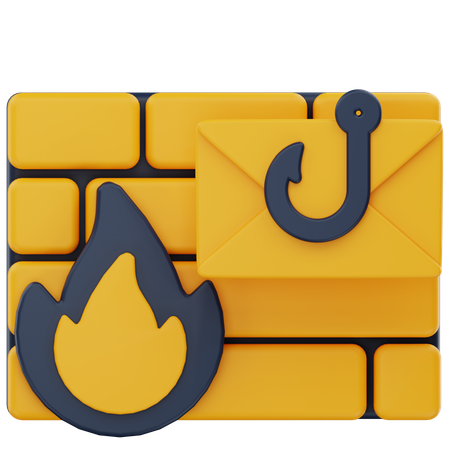 Firewall bloqueando el phishing  3D Icon