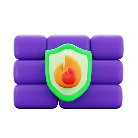 Firewall cibernético  3D Icon