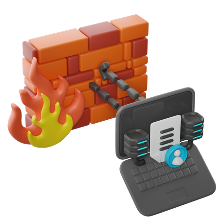 Firewall Data Protection  3D Icon